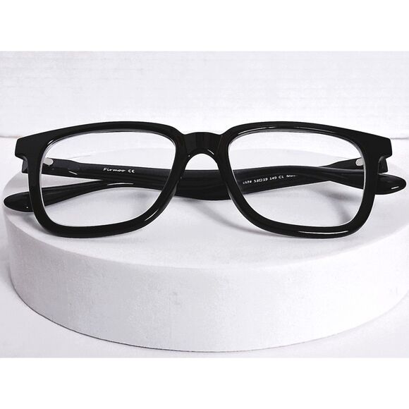 Firmoo Piano Black C1 S574 53-19-149 Full Rim Square Eyeglasses Frames - Picture 3 of 15